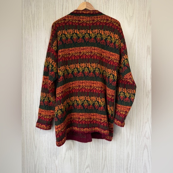 The Alpaca Connection Cardigan Sweater Womens XL Multicolor Knit Gold Button EUC - Picture 4 of 4